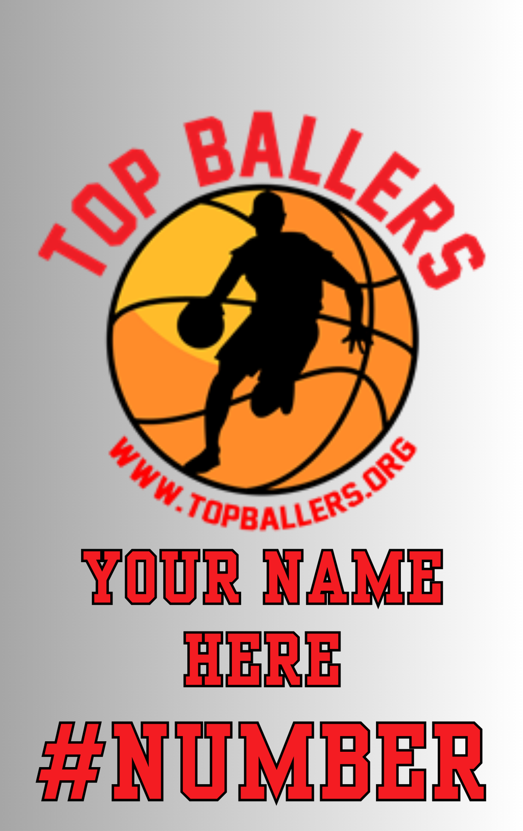 Top Ballers Custom Bag Tag w/ Your Name & Number