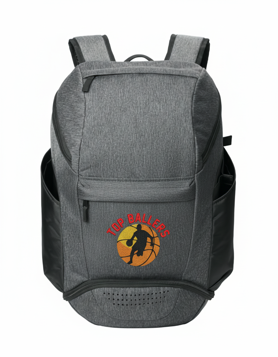Embroidered Top Ballers Logo Basketball Backpack with Ball Storage