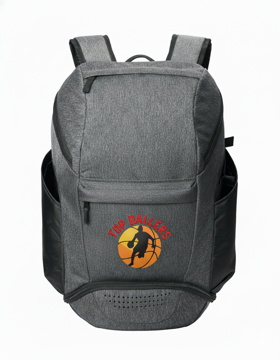Top Ballers Logo Basketball Backpack with Ball Storage