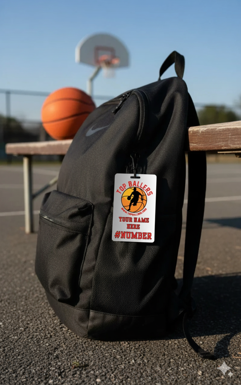 Top Ballers Custom Bag Tag w/ Your Name & Number