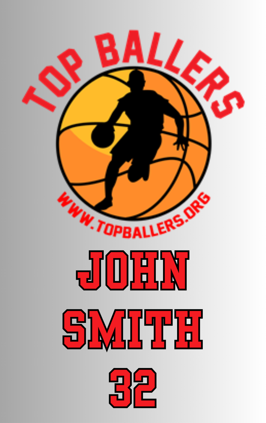 Top Ballers Custom Bag Tag w/ Your Name & Number