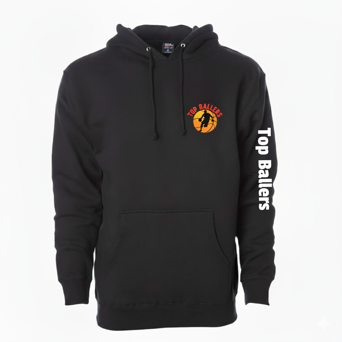 Top Ballers™ Heavyweight Hoodie – Black (10oz)